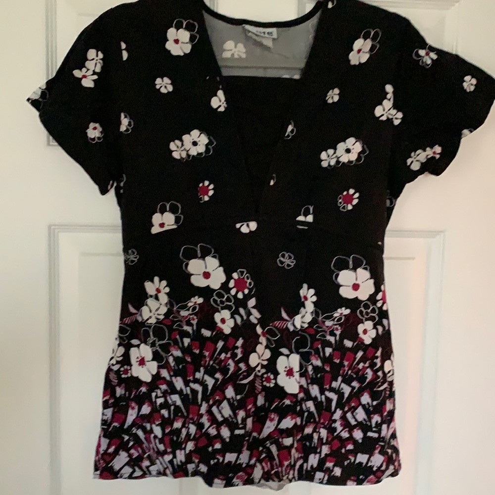 Flowery Scrub Top